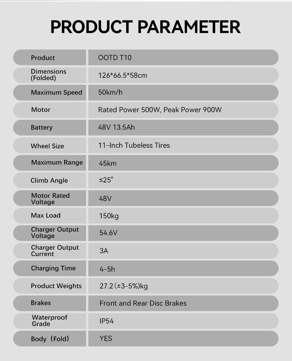 OOTD T10 48V E-Scooter